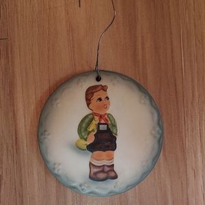 Schmid Hummel 1984 1st Annual Statuette Medallion Ornament Boy Hark the Herald